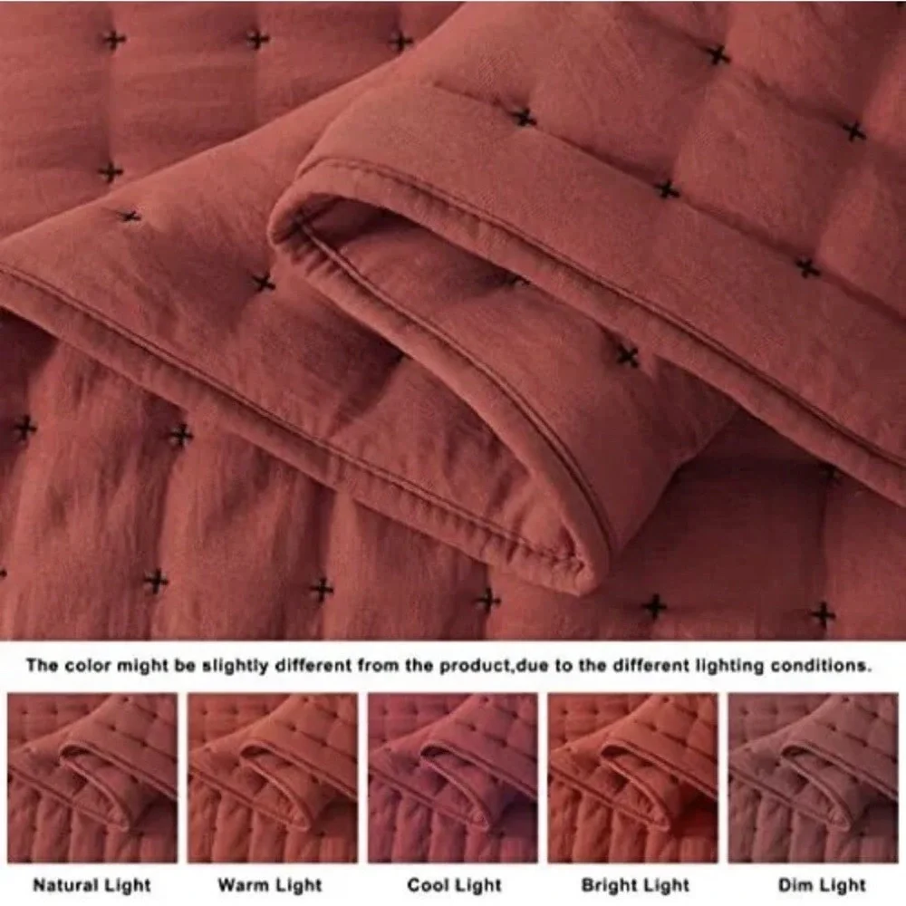 WDCOZY Quilt Set With Pillow Shams Q-Low-‎ Red Queen